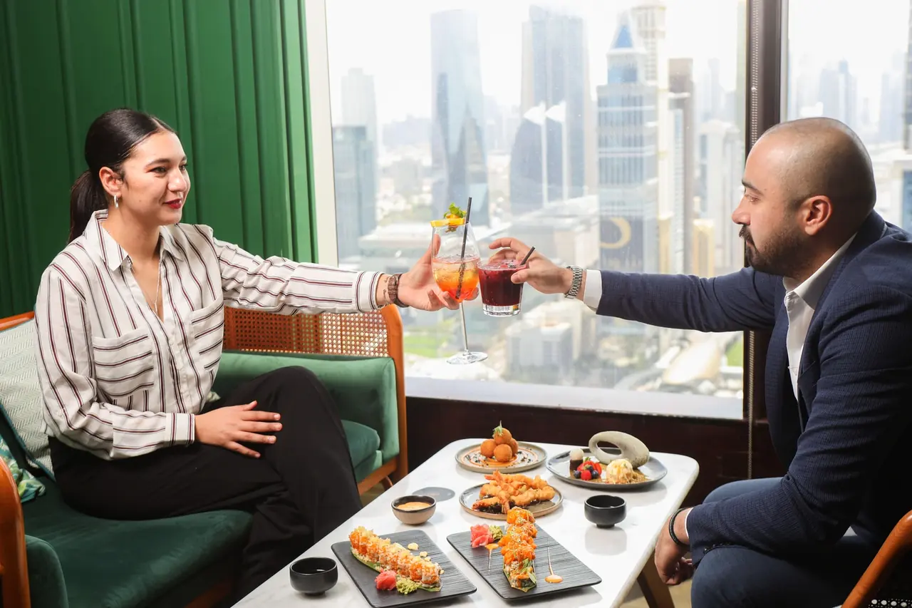 guests eating food